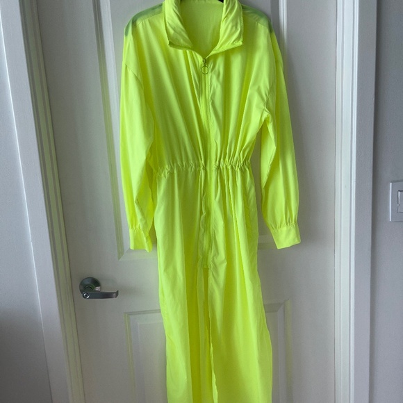 Salty Neon Yellow Longline Zip-Up Windbreaker Jacket – Size S/M - Picture 1 of 14